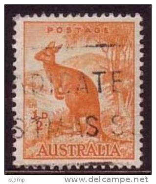 1937-1959 - Australian Animals & Birds 0.5d KANGAROO Stamp FU - Used Stamps