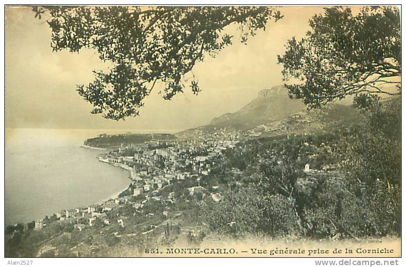 MONTE-CARLO - Vue Générale Prise De La Corniche (Edit. Giletta, N° 851) - Autres & Non Classés