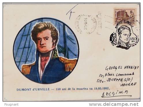 ROUMANIE:1992:DUMONT D´URVILLE:150 Ans De Sa Mort.18-05-1992.Très Belle Oblitération. - Postmark Collection