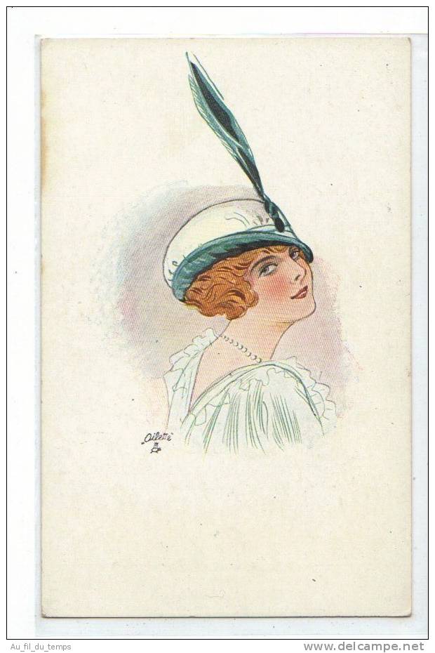 ILLUSTRATION FEMME AU CHAPEAU , OILETTE - Other & Unclassified