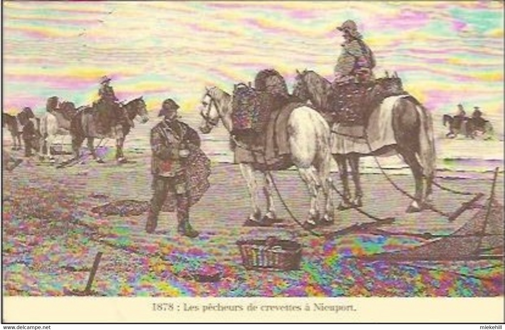 NIEUWPOORT-PECHEURS DE CREVETTES A CHEVAL-REPRODUCTION-GARNAALVISSERS-crevette-garnaal-paard - Nieuwpoort