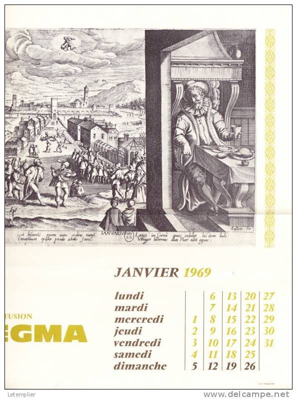 CALENDRIER 1969 - Grand Format : 1961-70