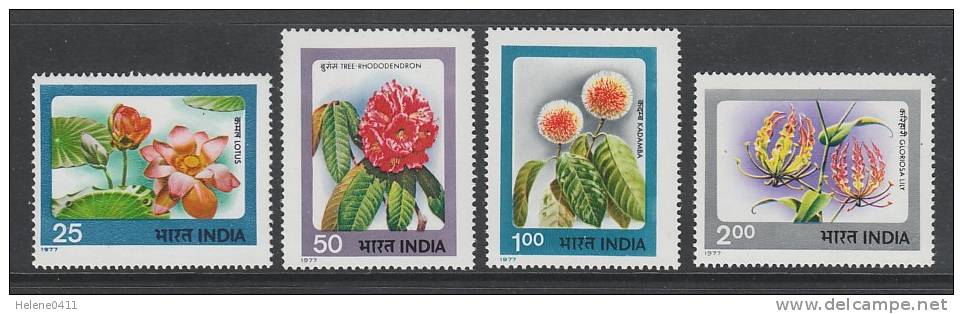 SERIE NEUVE D'INDE - FLEURS DE L'INDE N° Y&T 518 A 521 - Other & Unclassified