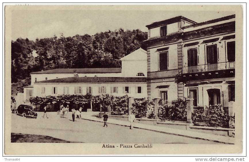 ATINA - FROSINONE - PIAZZA GARIBALDI - F.P. - VIAGG. 1954 - - Altri & Non Classificati