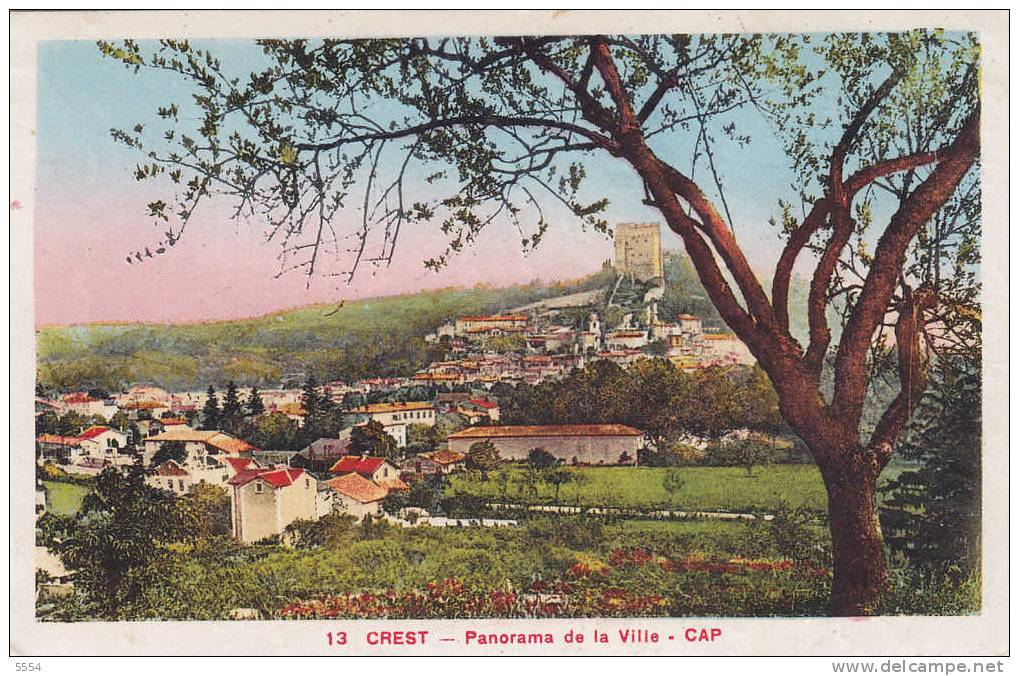 Cpa   26 Drome   Crest Panorama De La Ville - Crest