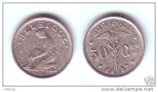 Belgium 50 Centimes 1927 (legend In French) - 50 Centimes