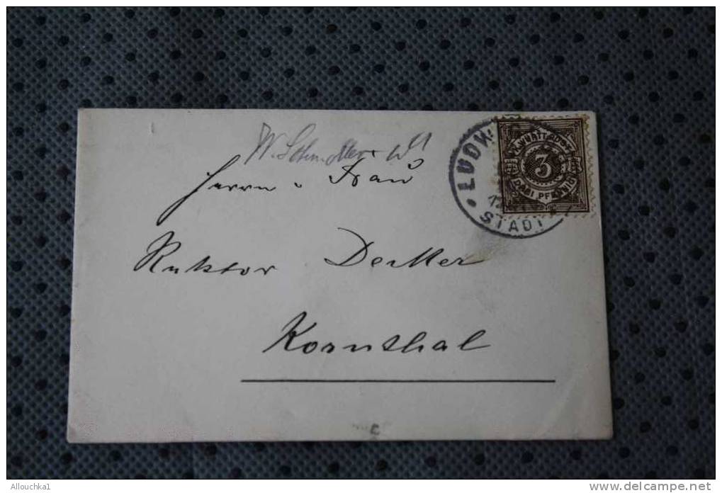 1900 ALTER EHEMALIGER DEUTSCHER ZUSTAND STAAT-Alemagne/Anciens Etats Wurtenberg LUDWIG.FÜR  KARNTHAL MARCOPHILIA LETTER - Briefe U. Dokumente