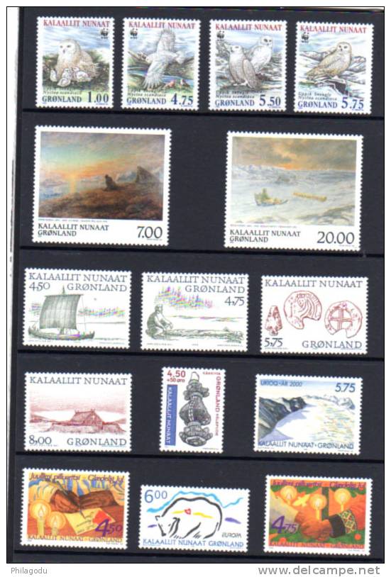 Groenland   Année 1999 Complète, 310 / 324 **  , Cote 41,25 €, - Unused Stamps