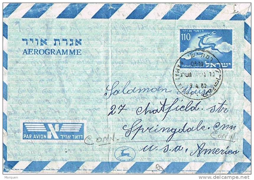 1689. Aerograma RAMAT YISAY  (Israel) 1953 - Airmail