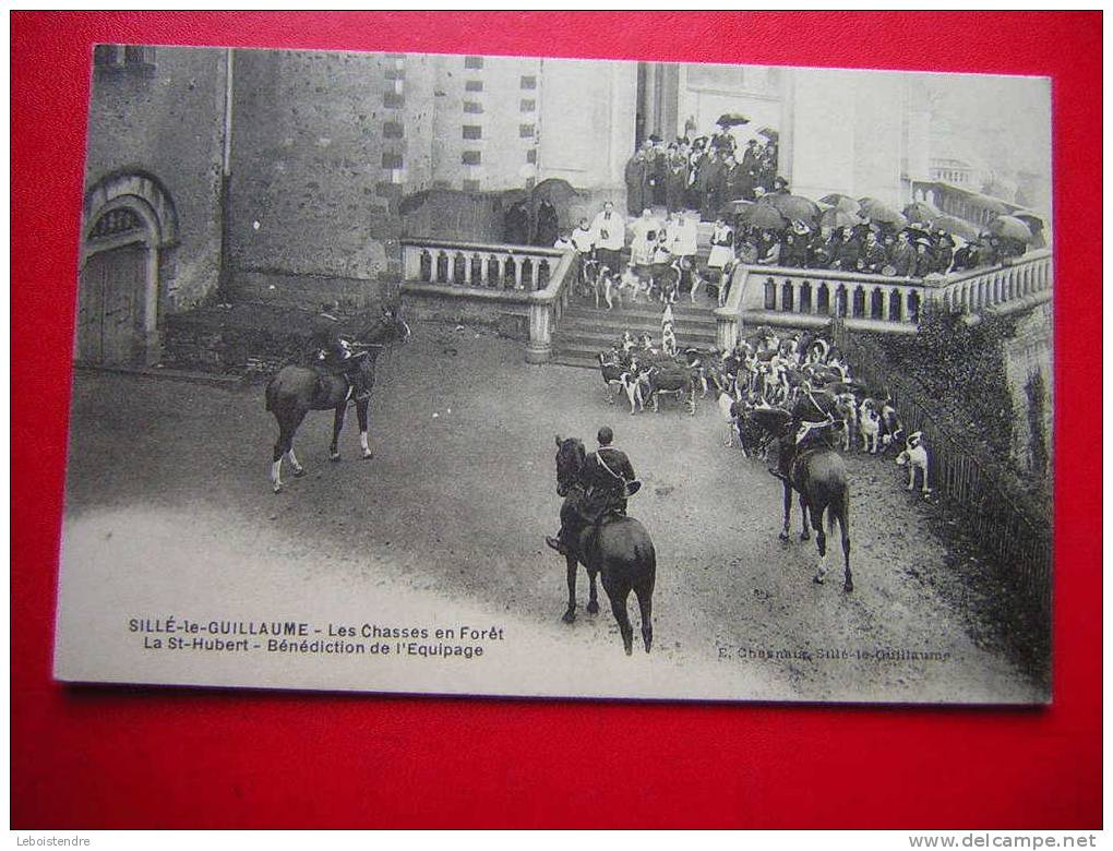 CPA-72 SARTHE-SILLE LE GUILLAUME LES CHASSES EN FORET-LA ST-HUBERT-BENEDICTION DE L'EQUIPAGE - CARTE EN TRES BON ETAT - Sille Le Guillaume