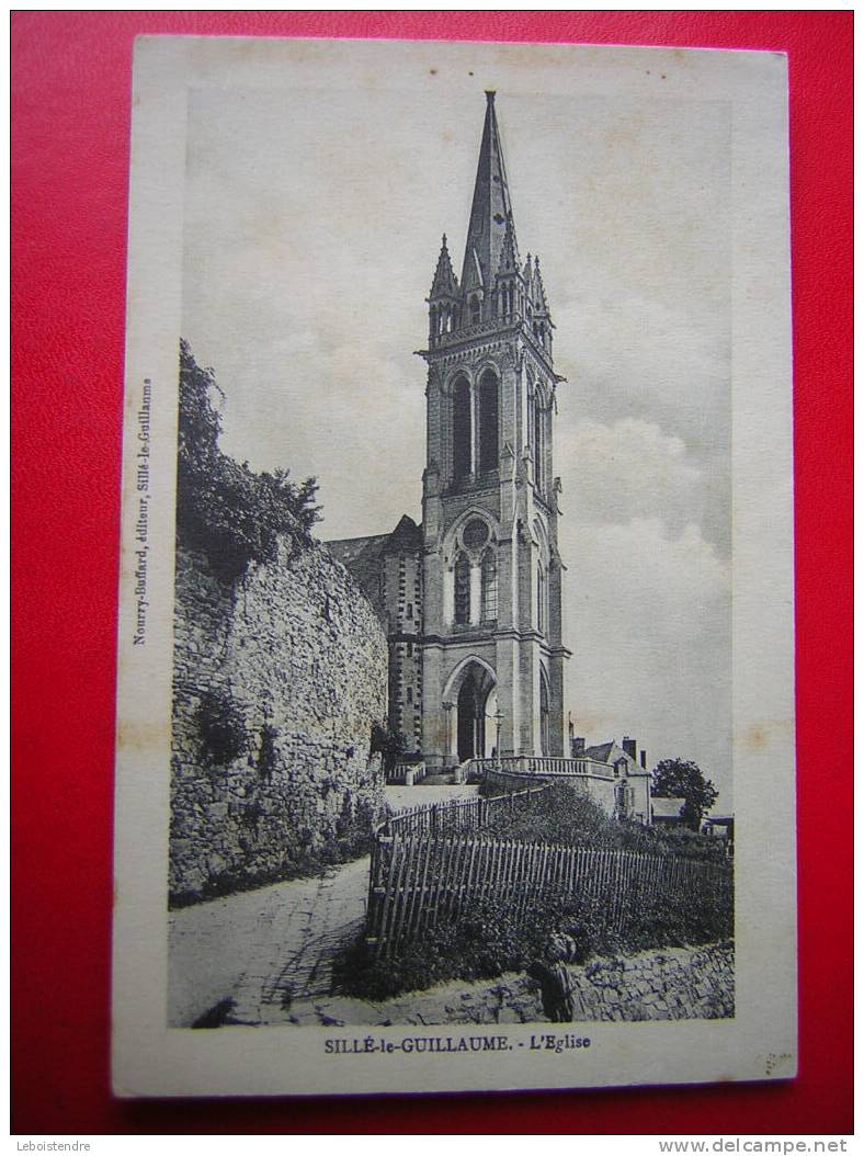 CPA-72 SARTHE-SILLE LE GUILLAUME L'EGLISE ANIMEE D'UN PERSONNAGE EN PETIT -CARTE EN BON ETAT-NON VOYAGEE -PRIX FIXE - Sille Le Guillaume