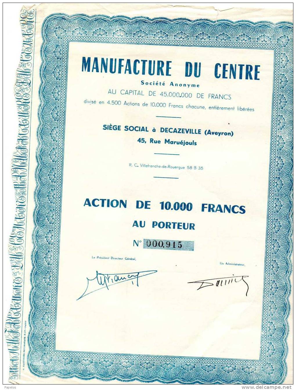 Manufacture Du Centre - M - O