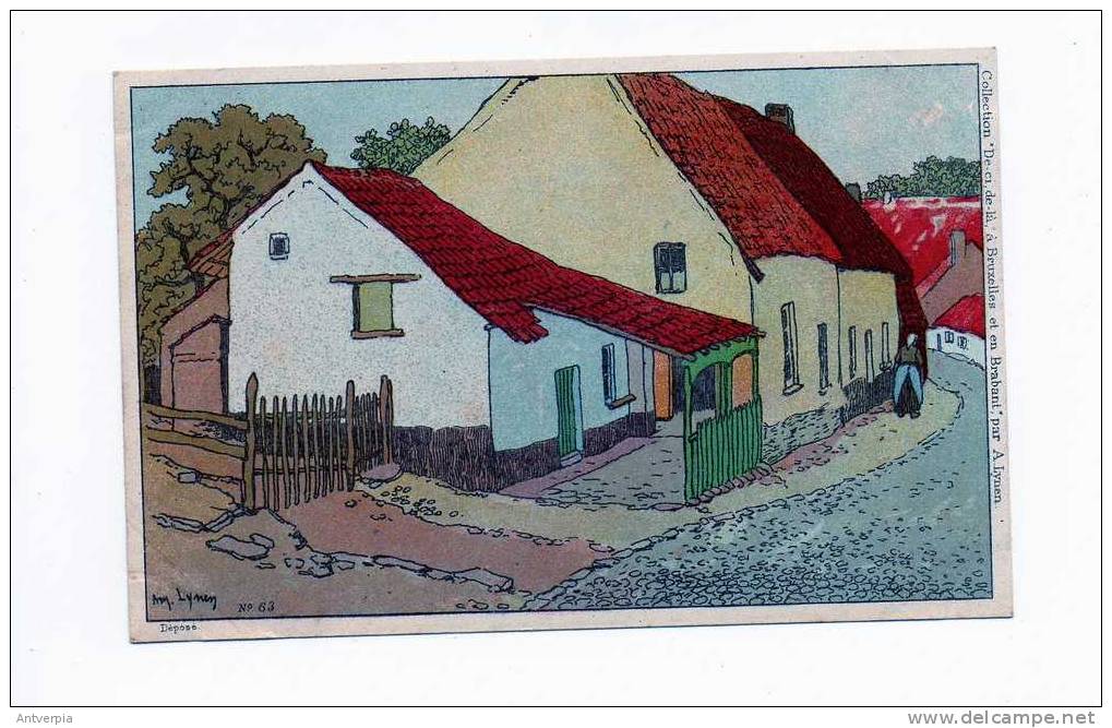 LYNEN A " De Ci, De La A Bruxelles Et En Brabant No 63 ( Rue De Forest A Uccle-Stalle )  Carte Vierge - Lynen, Amédée-Ernest