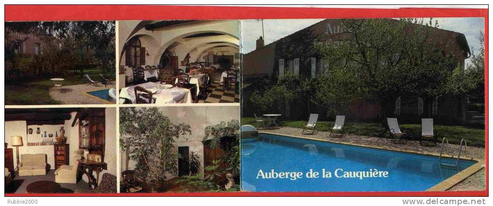 LE BEAUSSET AUBERGE DE LA CAUQUIERE CARTE DOUBLE PUBLICITAIRE EN BON ETAT - Le Beausset