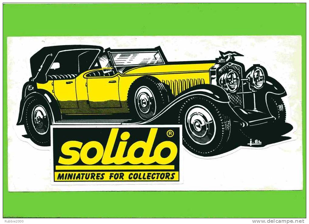 AUTOCOLLANT EN TRES BON ETAT SOLIDO MINIATURES FOR COLLECTORS - Werbemodelle - Alle Marken