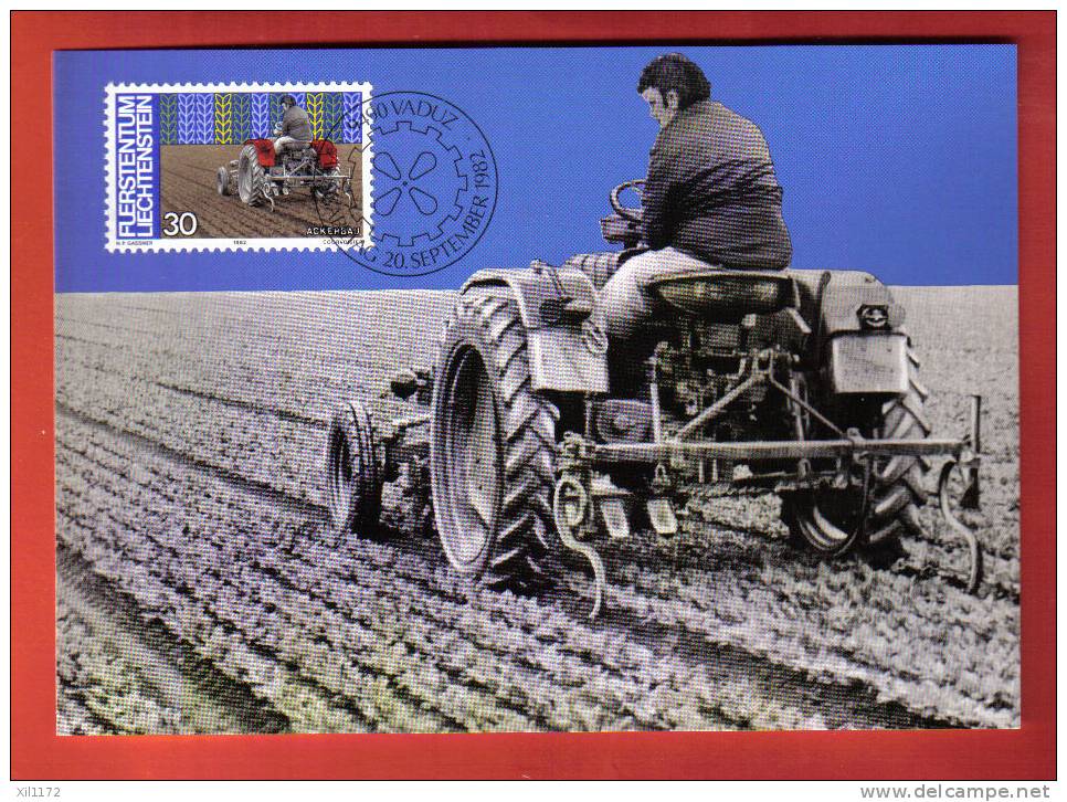 S499 Lot 4 Carte-Maximum-Card Mensch+Arbeit,Man+Work,Homme+Travail,Agriculture,Forestry,Farming.Vaduz FDC 10.9.1982 - Cartes-Maximum (CM)