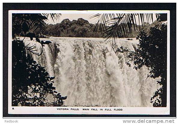 Real Photo Postcard Main Fall In Full Flood Victoria Falls Zimbabwe Zambia Rhodesia - Ref 531 - Simbabwe