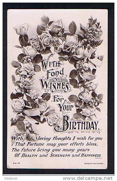 2 Greetings Postcards - New Years & Birthday Wishes With Roses - Flowers -  - Ref 531 - Gruss Aus.../ Gruesse Aus...