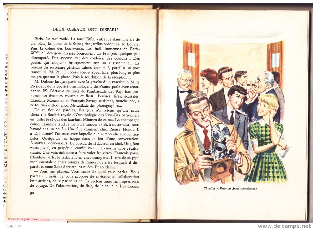 Jean Ollivier - Deux Oiseaux Ont Disparu - Bibliothèque Rouge Et Or Souveraine 604 - ( 1960) . - Bibliotheque Rouge Et Or