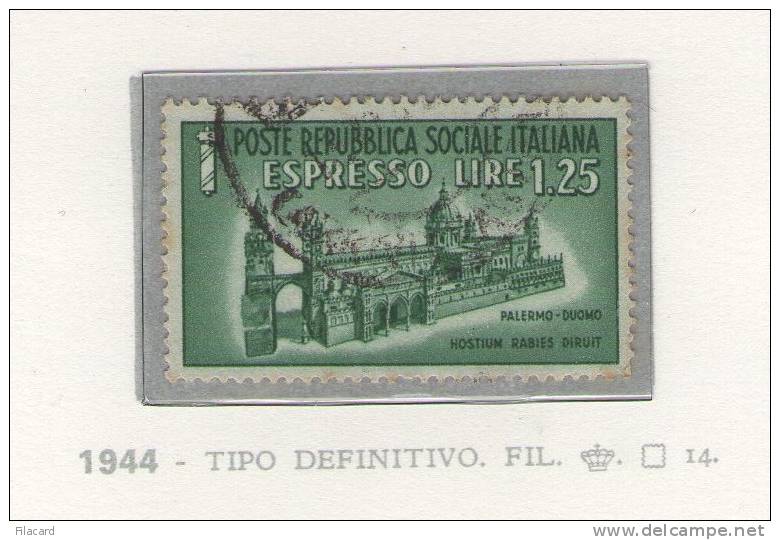 Italia Italy Italien   1944   Propaganda Di Guerra Espresso L.1.25 Palermo Duomo - Nuovi