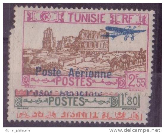 TUNISIE N° 7/9* PAR AVION NEUF AVEC CHARNIERE - Other & Unclassified