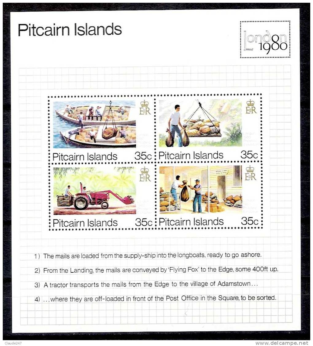Pitcairn 1980 -Foglietto London 1980 Stamp Exhibition - Nuovo Illinguellato - New -  MNH - Pitcairn