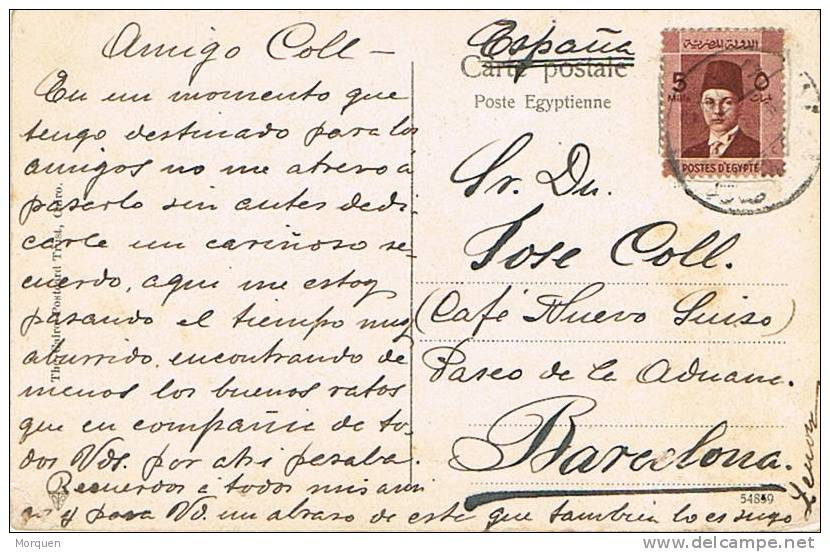 Postal ALEXANDRIA (Egipto) 1935.  Egypt - 1915-1921 Brits Protectoraat