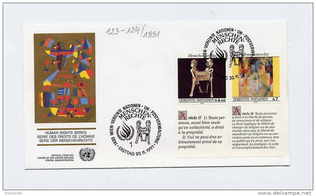 UN, Wien  -  FDC UN 123-124/1991  -  Siehe Scan   (FDC UN123-124) - FDC