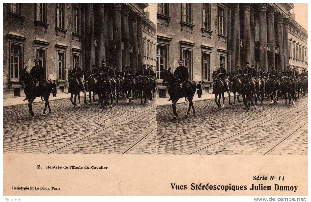 RENTREE DE L'ECOLE DU CAVALIER-MB - Cartes Stéréoscopiques