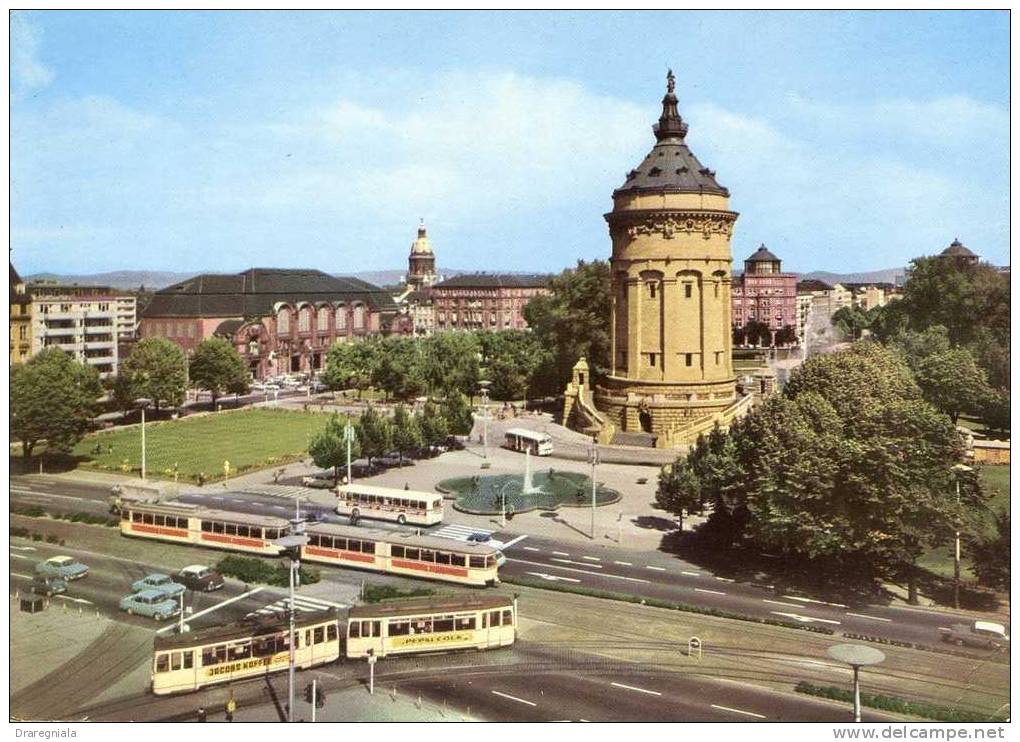 Mannheim - Am Wasserturm - Tramway Avec Pub Pepsicola - Mannheim