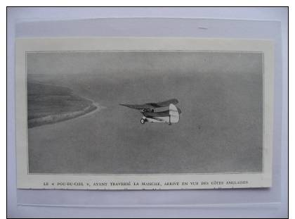 Aviatoin LE POU-DU-CIEL  Traversée De La Manche 1935  Ancienne Coupure De Presse Avec Photo - Documenti Storici