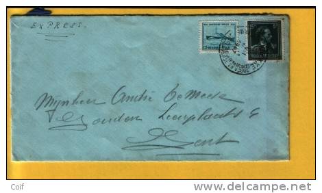 724T+725 Op EXPRES Brief Met Stempel KNOKKE - 1946 -10%