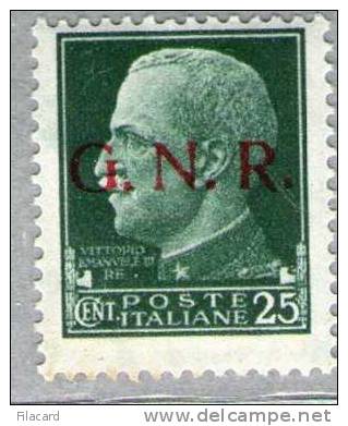 Italia Italy Italien   1943-44  G.N.R. Imperiale   25c.   MNH - Nuovi