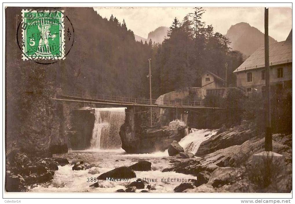 SUISSE   MONTBOVON USINE ELECTRIQUE 1913 - Montbovon