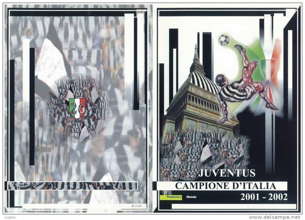 Prodotti Filatelici: Folder Poste Italiane: Sport - Calcio - Juventus Campione D'Italia 2001 - 2002 - Soccer - Folder