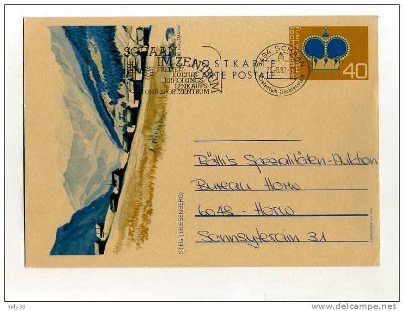 - LIECHENSTEIN . ENTIER POSTAL SUR CP DE 1982 - Stamped Stationery