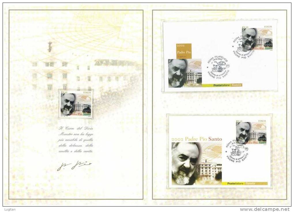 Prodotti Filatelici: Folder Poste Italiane  Religione - Santi - Padre Pio Santo - Presentation Packs