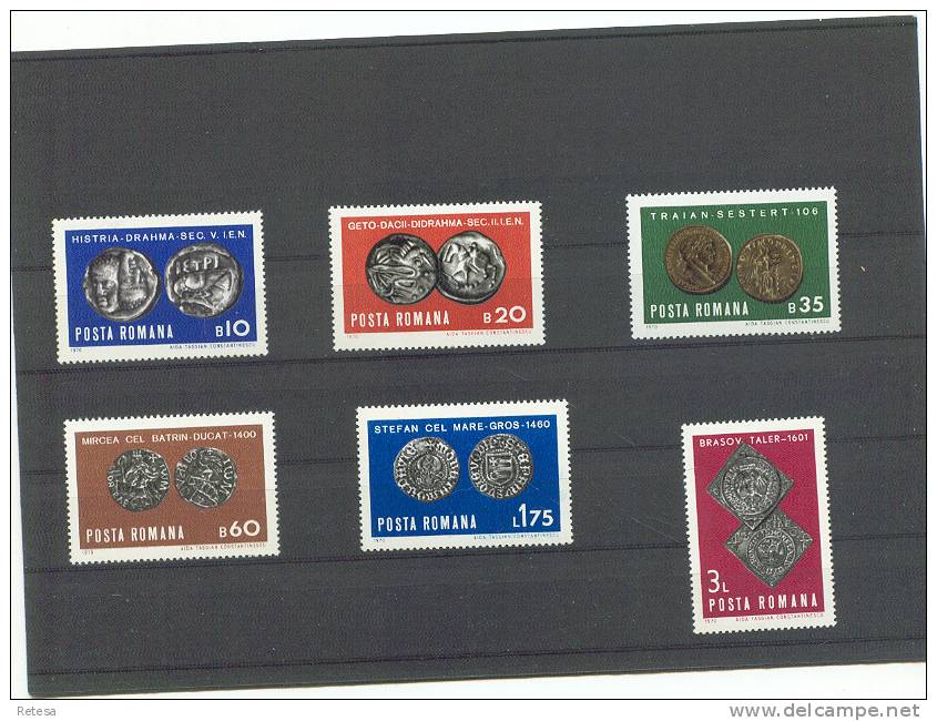 ROEMENIE  MUNTEN  OP ZEGEL   1970 ** - Münzen