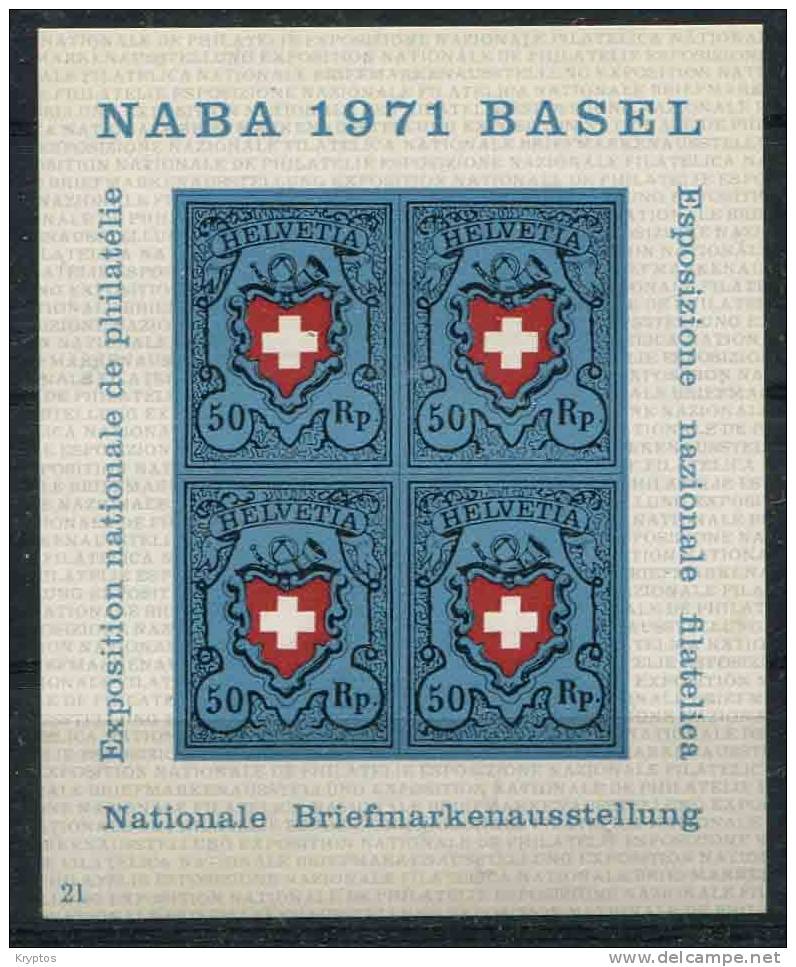 Switzerland 1971 - NABA 1971 Basel Stamp Show (Block) - Bloques & Hojas