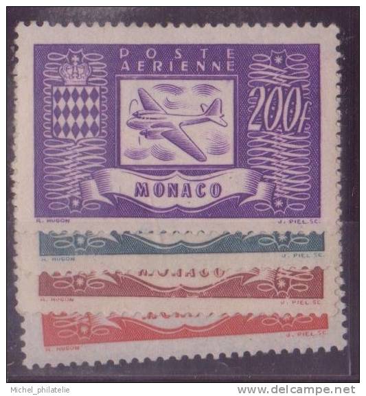 MONACO N° 15/18* PAR AVION NEUF AVEC CHARNIERE - Airmail