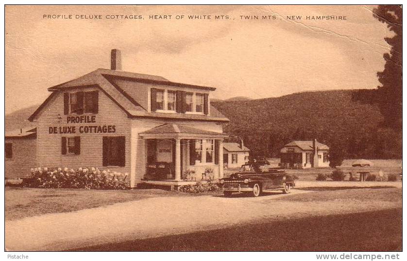 Twin Mountains New Hampshire - Voiture Décapotable - Vers 1950 - Artvue - Circulée - Voir 2 Scans - White Mountains