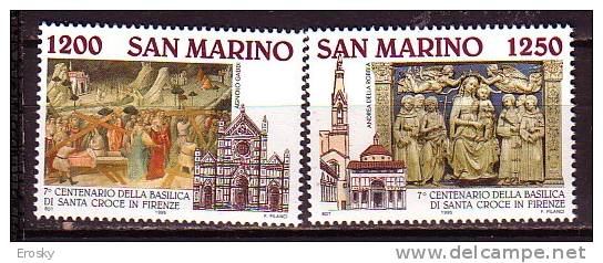 Y7793 - SAN MARINO Ss N°1452/53 - SAINT-MARIN Yv N°1402/03 ** BASILIQUE ST CROCE - Unused Stamps