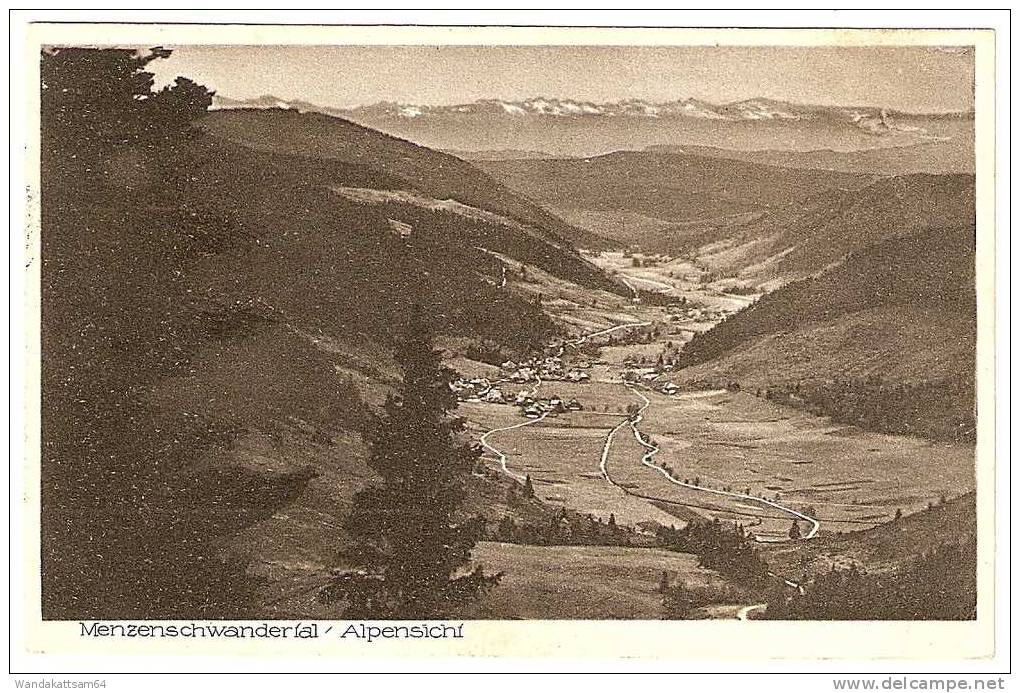 AK 12 Menzenschwandertal / Alpensicht Feldberg - Schwarzwald 1500 M. ü. M. 27.7.30 8-9 N FREIBURG (BREISGAU) * 1 A  Köln - Feldberg