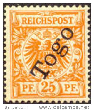 German Togo #5 Mint Hinged 25pf From 1897, Expertized Twice - Togo