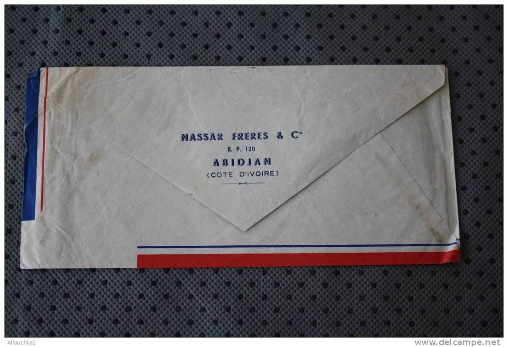 1951 A.O.F. AFRIQUE OCCIDENTALE FRANCAISE ABIDJAN RP COTE D' IVOIRE LETTRE OMEC CACHET MANUELS P/ MARSEILLE P/AVION AIR - Lettres & Documents