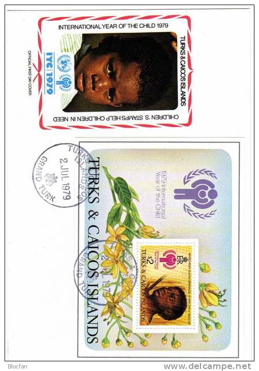 UNO Jahr Des Kindes 1979 Kinder Gemälde Turks Caicos Block 15 FDC 6€ UNICEF/UNESCO Hb M/s Children Cover Sheet Bf Africa - Bahamas (1973-...)