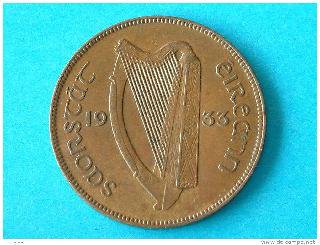 1933 PENNY / KM 3 ( For Grade, Please See Photo ) !! - Irlande