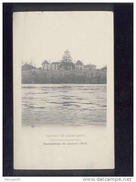 Carrières Sous Poissy Chateau De Champfleury Inondations De Janvier 1910 Pas D'édit. - Carrieres Sous Poissy