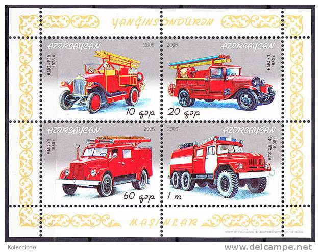 Azerbaiyan 2006 Yv. 568/ 71 Firemen Vehicles Against Fires MNH - Azerbaïjan