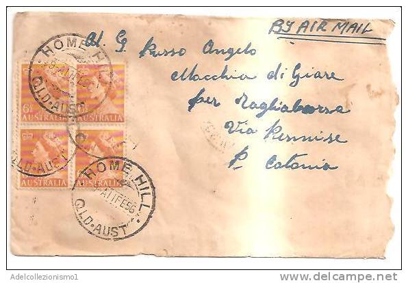 40679)lettera Aerea Australiana Con 4x6 1/2 Con Annullo Postale - Bolli E Annullamenti